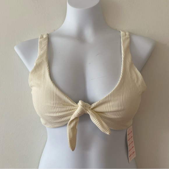 Dippin' Daisy's Other - Dippin Daisys bikini swim top only Muse ivory ribbed tie front